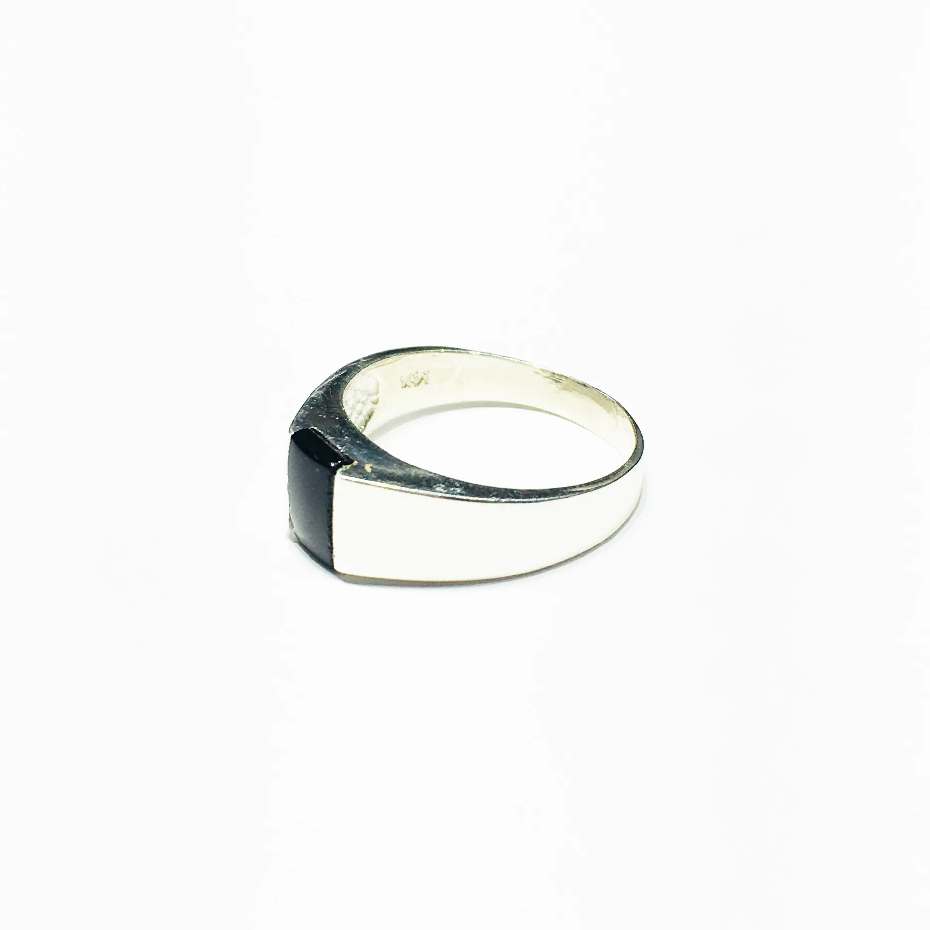Rectangular Black Onyx Ring (Silver)
