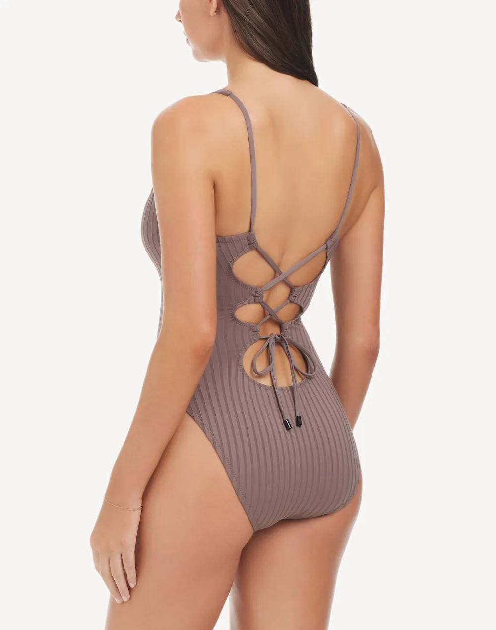 Refresh Rib Lace Back One Piece