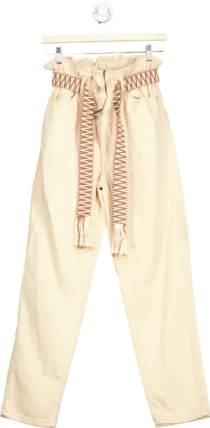 River Island Ecru Boujie Boho Trousers UK 8R
