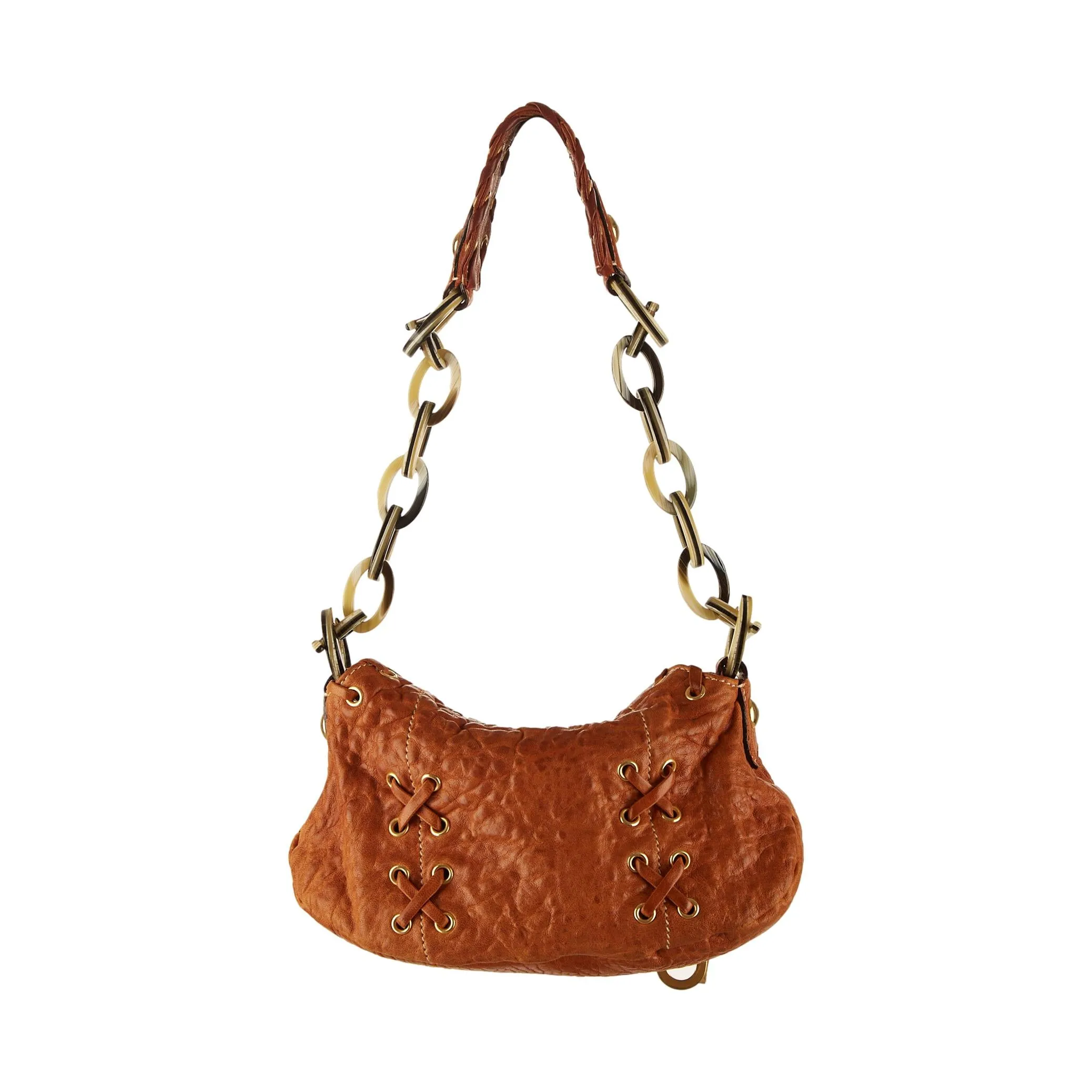 Roberto Cavalli Brown Mini Chain Bag