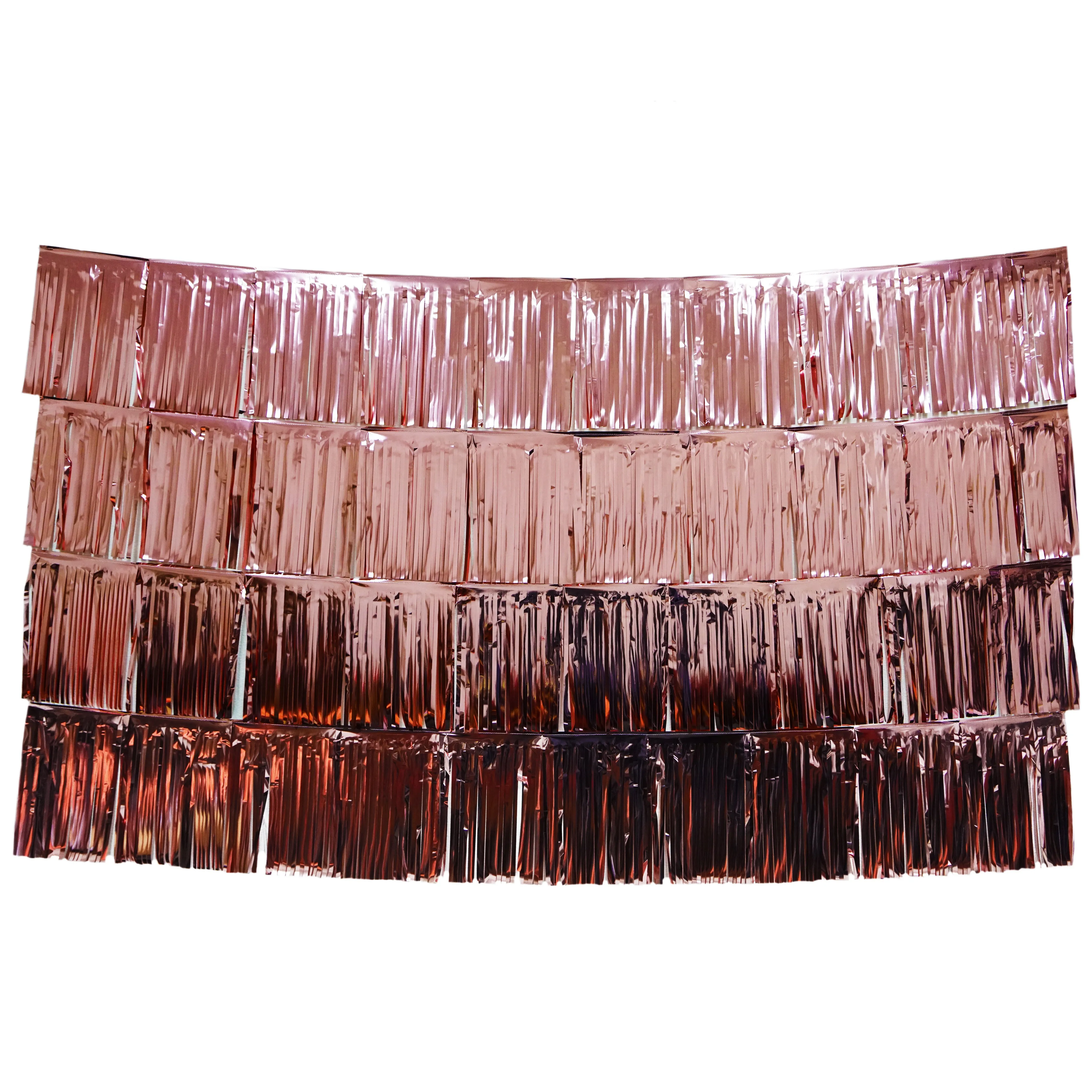 Rose Gold Fringe Tassel Banners 8 Feet x 14 in