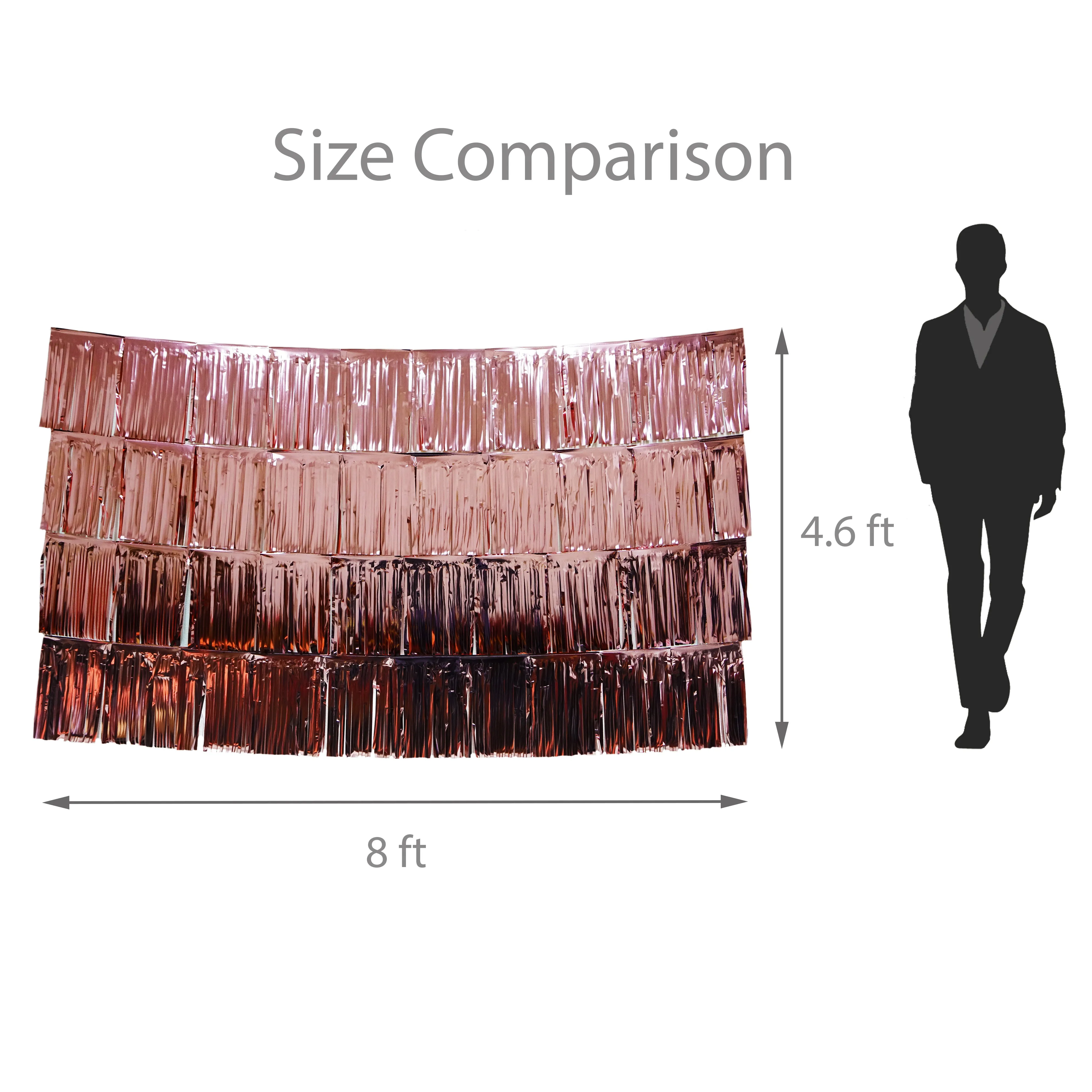 Rose Gold Fringe Tassel Banners 8 Feet x 14 in