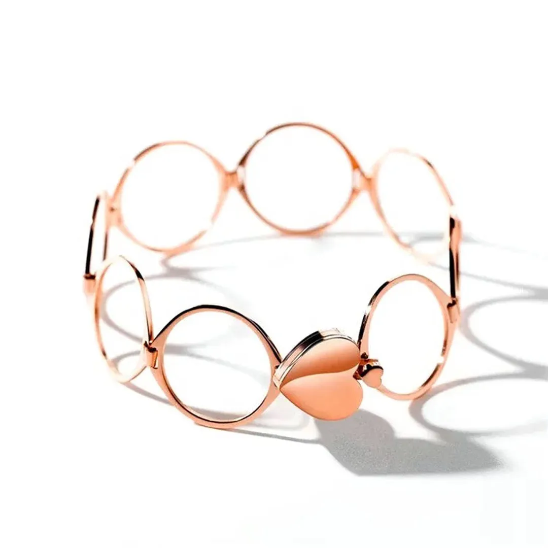 Rosegold 2 In 1 Retractable Heart Ring Bracelet