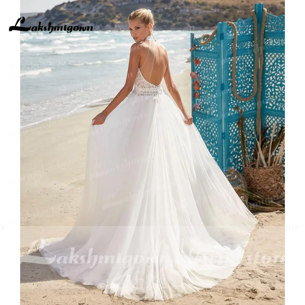 Roycebridal Backless Summer Lace Off the Shoulder Wedding Dresses