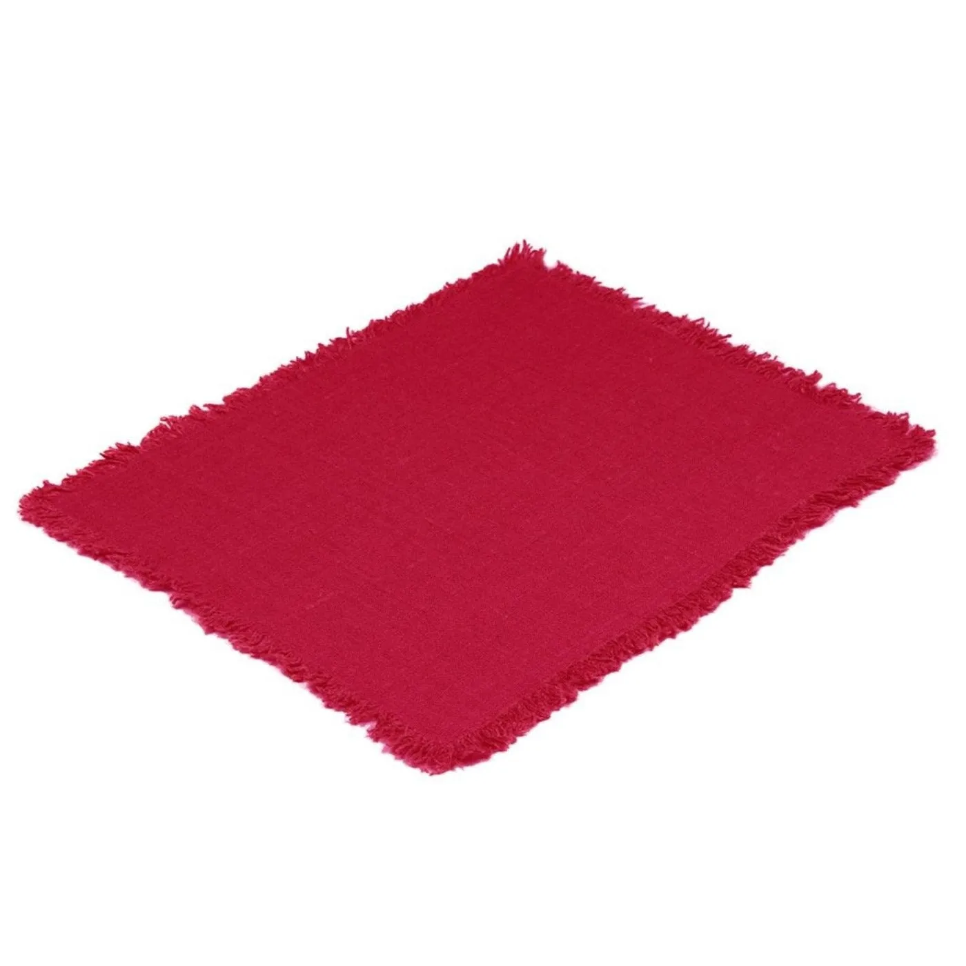 Rustic 100% Linen Placemat with Fringe