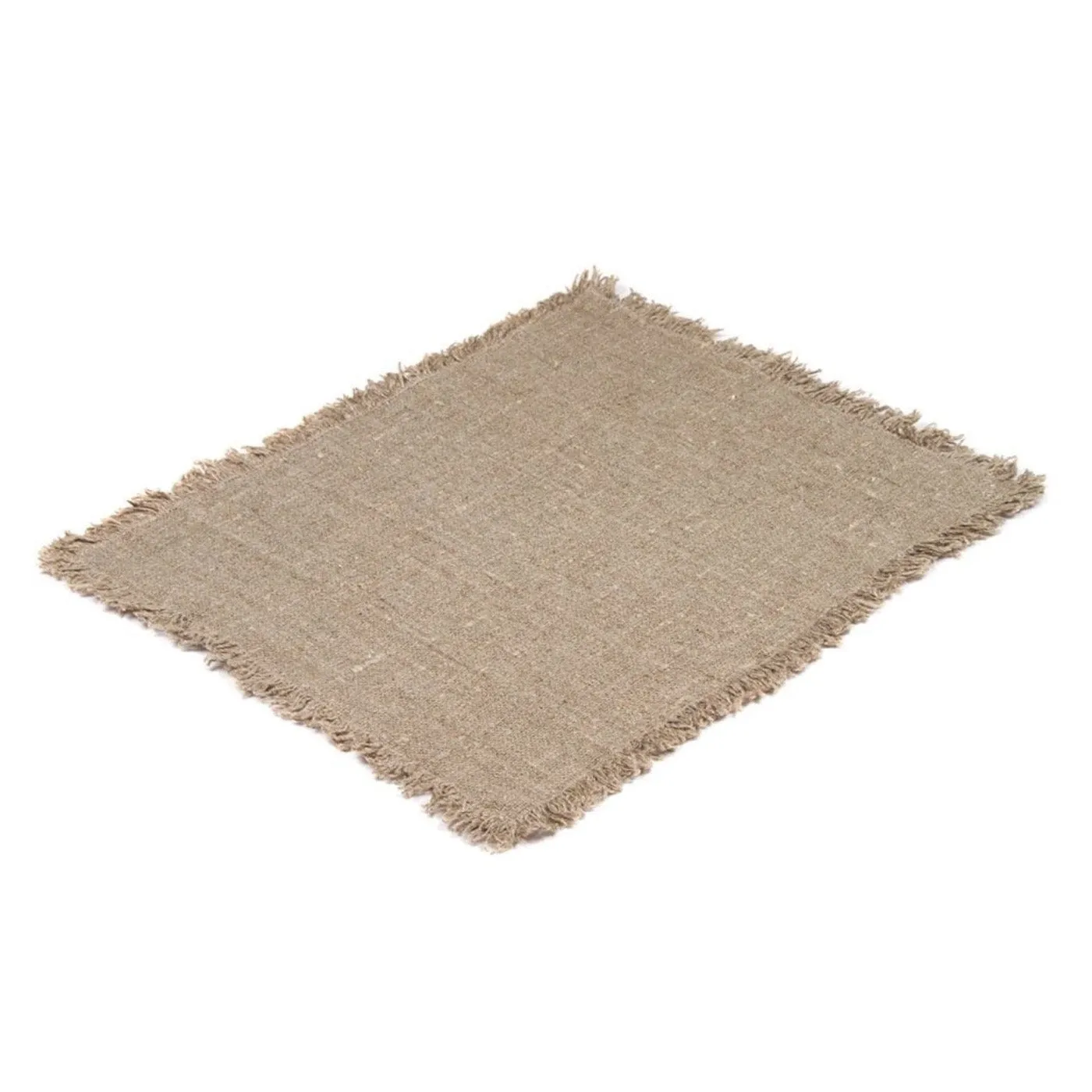 Rustic 100% Linen Placemat with Fringe