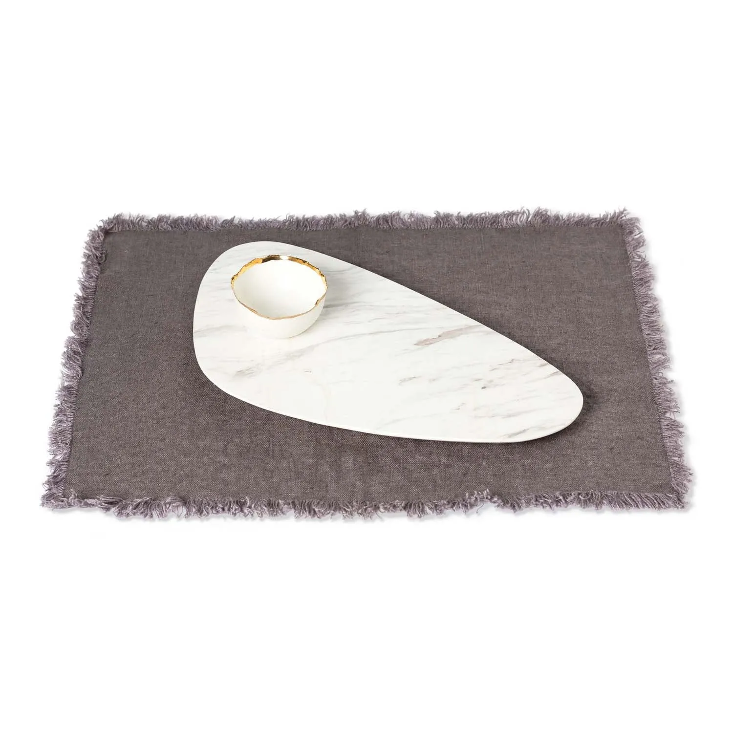 Rustic 100% Linen Placemat with Fringe