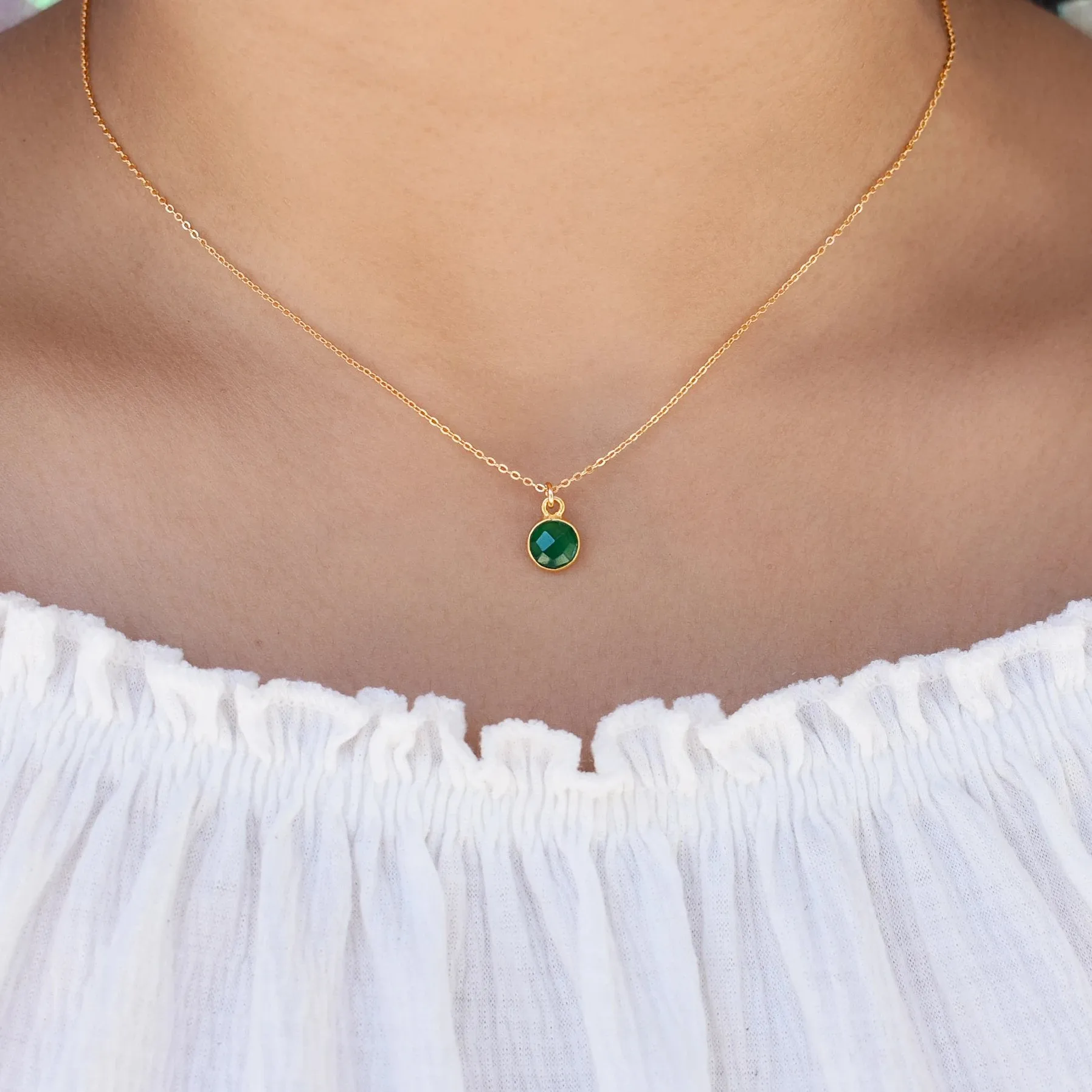 SALE - Tiny Bezel Stone Necklace (more colors)