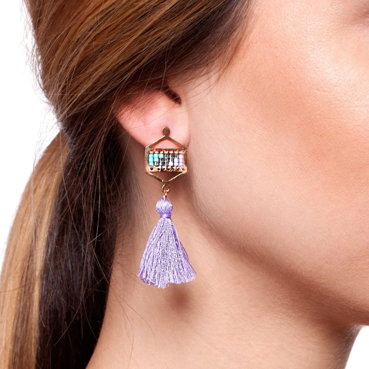 San Clemente | 18k Rose Gold | Boho Fringe Earrings