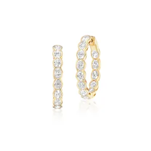 Scintilate Oval Diamond Bezel Hoop Earrings