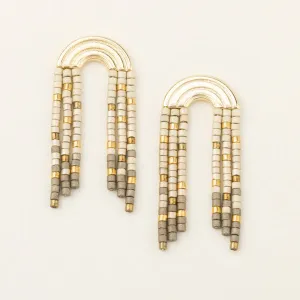 Scout Curated Wears Chromacolor Miyuki Rainbow Fringe Earring - Pewter Multi/Gold