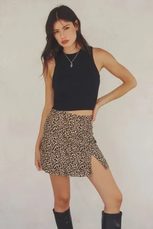 SEEING SPOTS LEOPARD ANIMAL MINI SKIRT