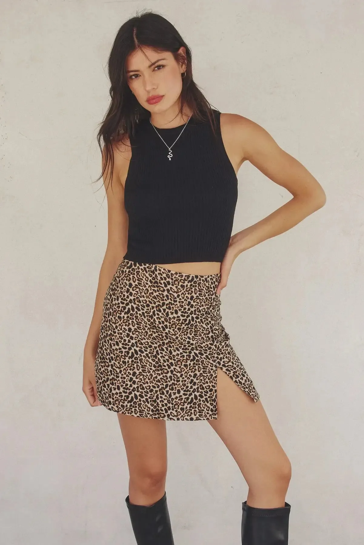 SEEING SPOTS LEOPARD ANIMAL MINI SKIRT