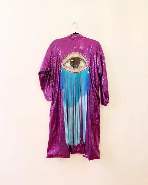 Sequin Caftan with Eye Appliqué