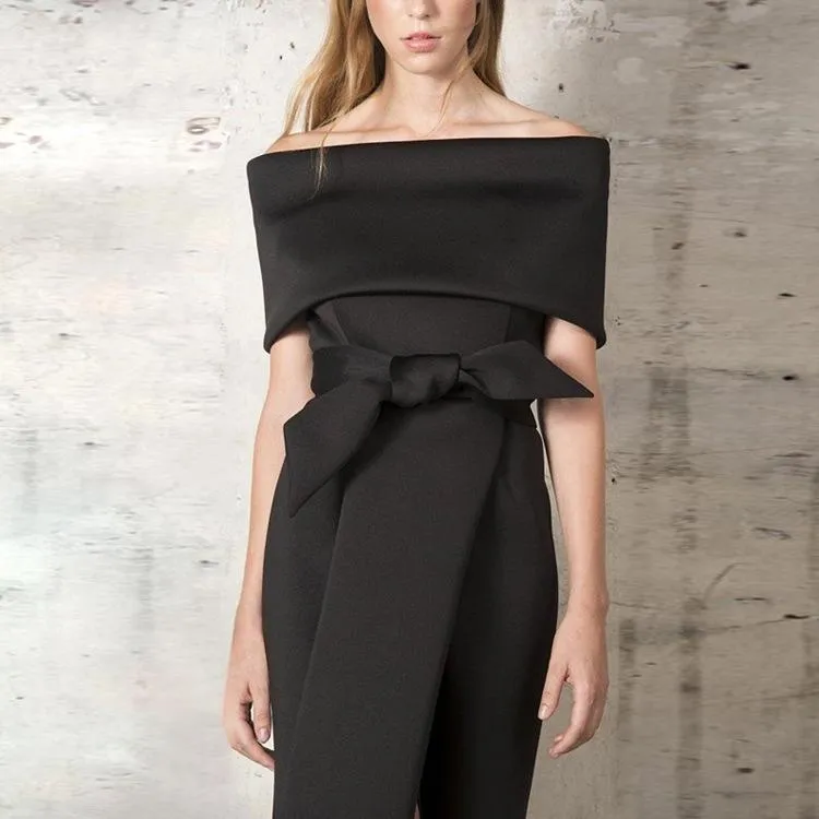 Sexy Classy Off The Shoulder Split Midi Dresses