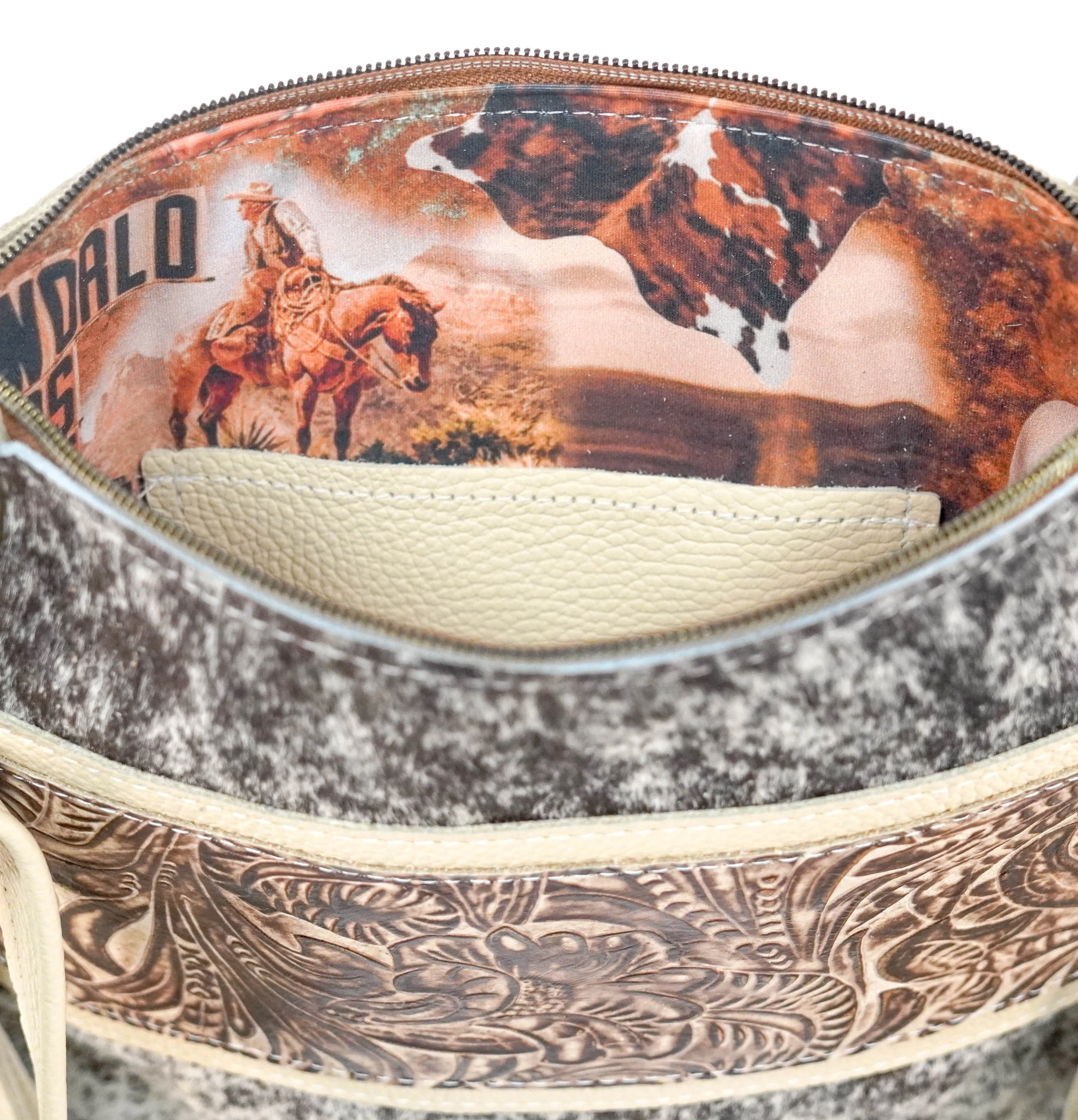 Shania - Black & White w/ Ivory & Brown Dallas Tool