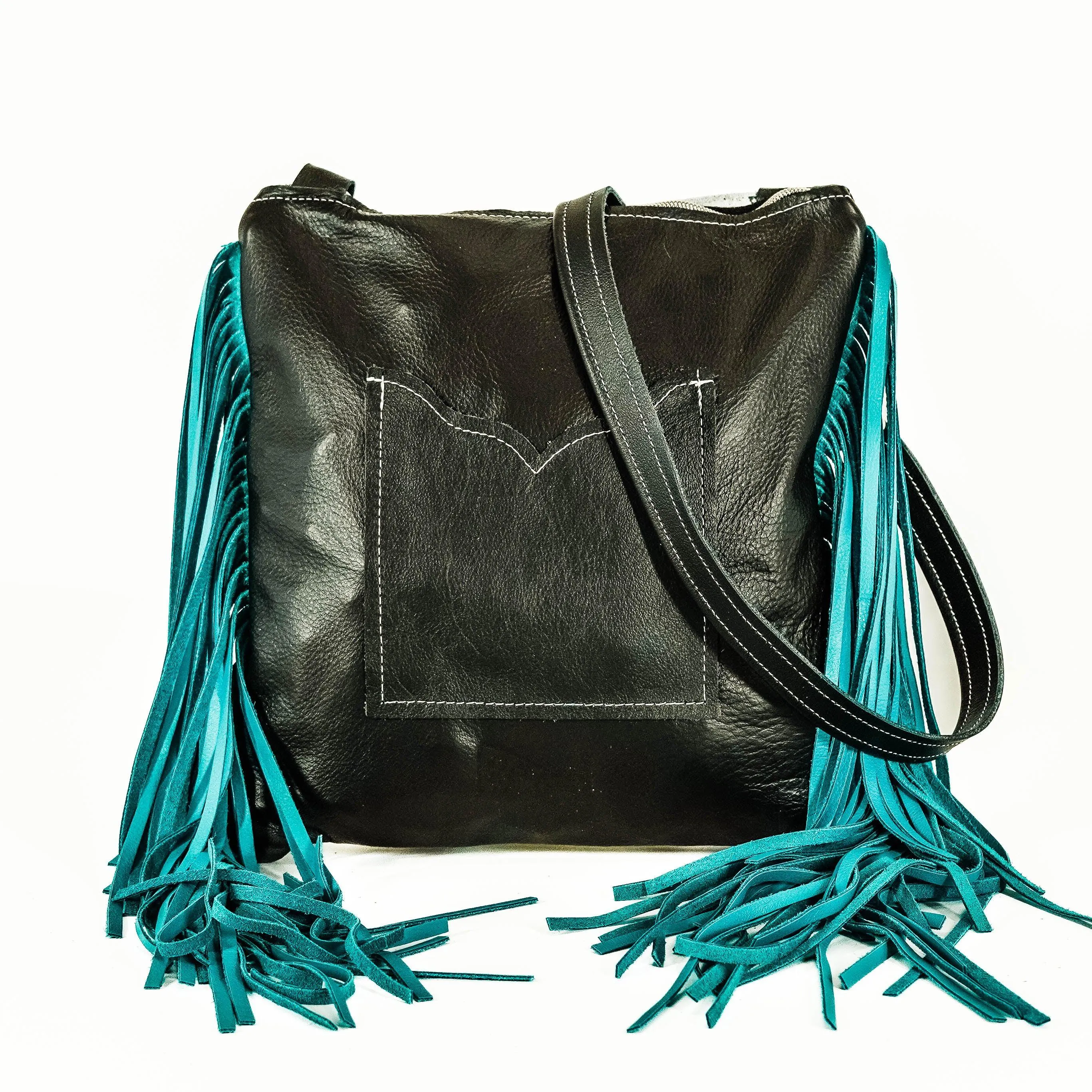 Shania (unlined) - Chocolate & White w/ Caribbean Croc