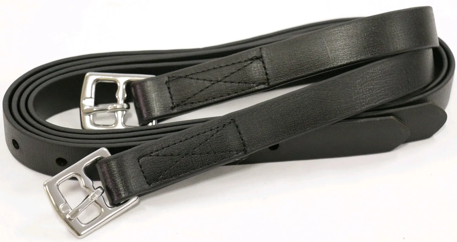 Showcraft Synthetic Stirrup Leathers Black