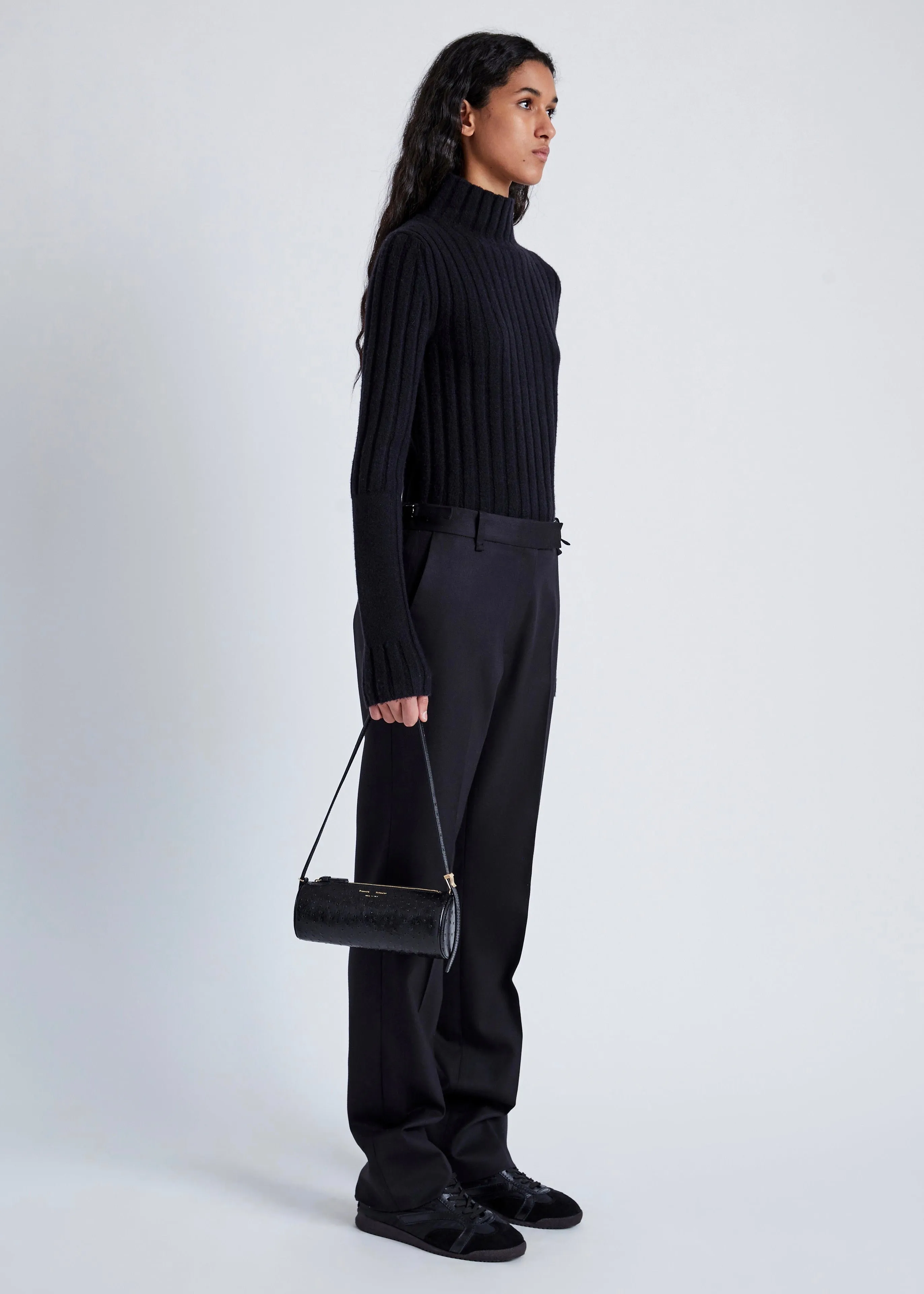 Silo Bag in Ostrich Embossed Calf (Black)
