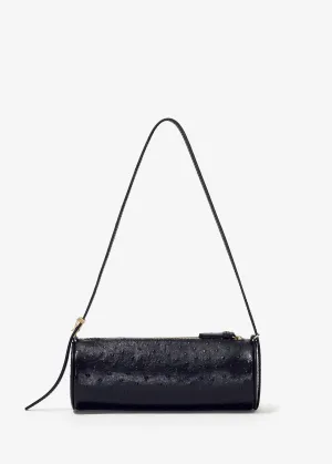 Silo Bag in Ostrich Embossed Calf (Black)