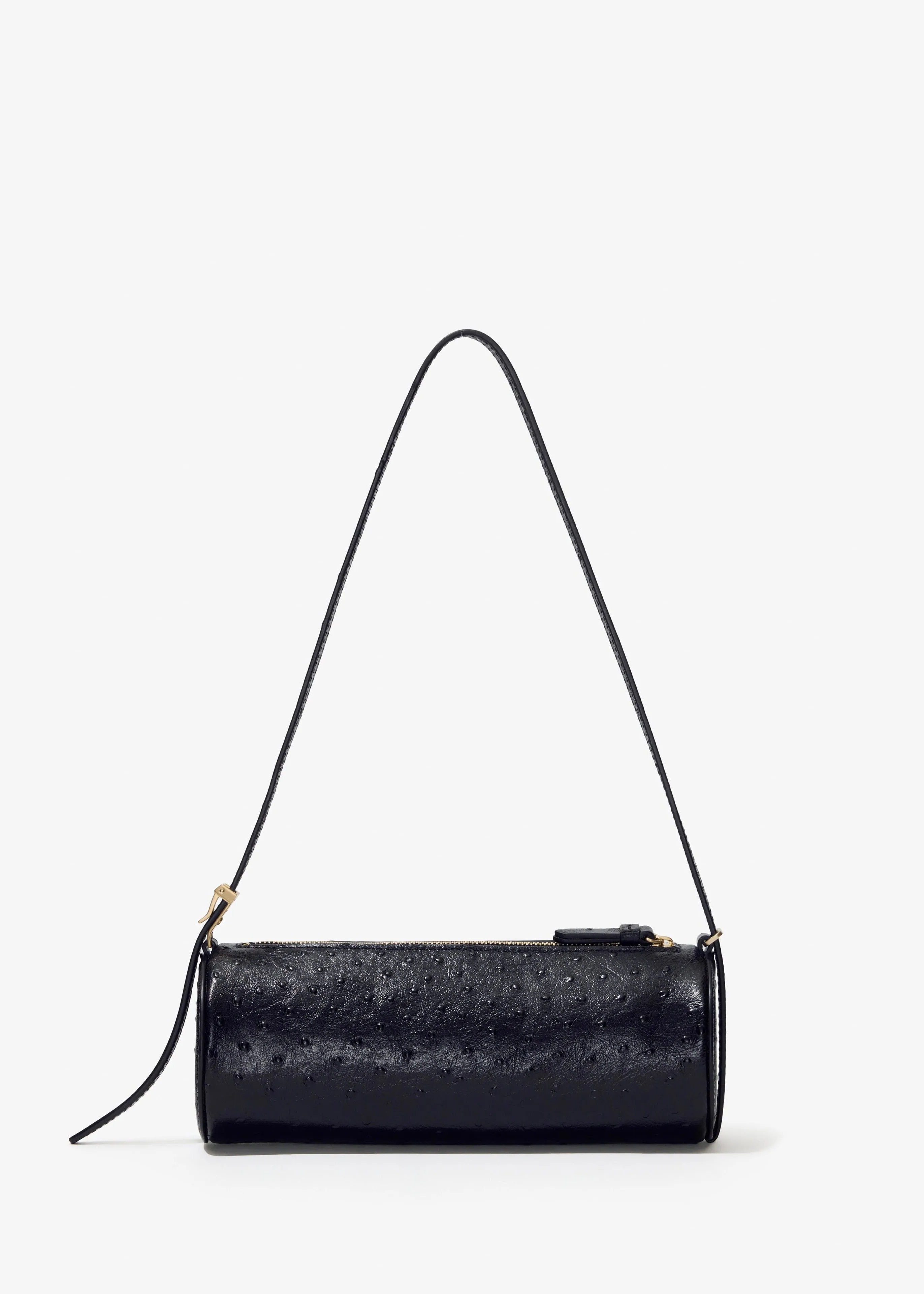 Silo Bag in Ostrich Embossed Calf (Black)