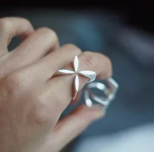 Silver Adjustable Petal Ring