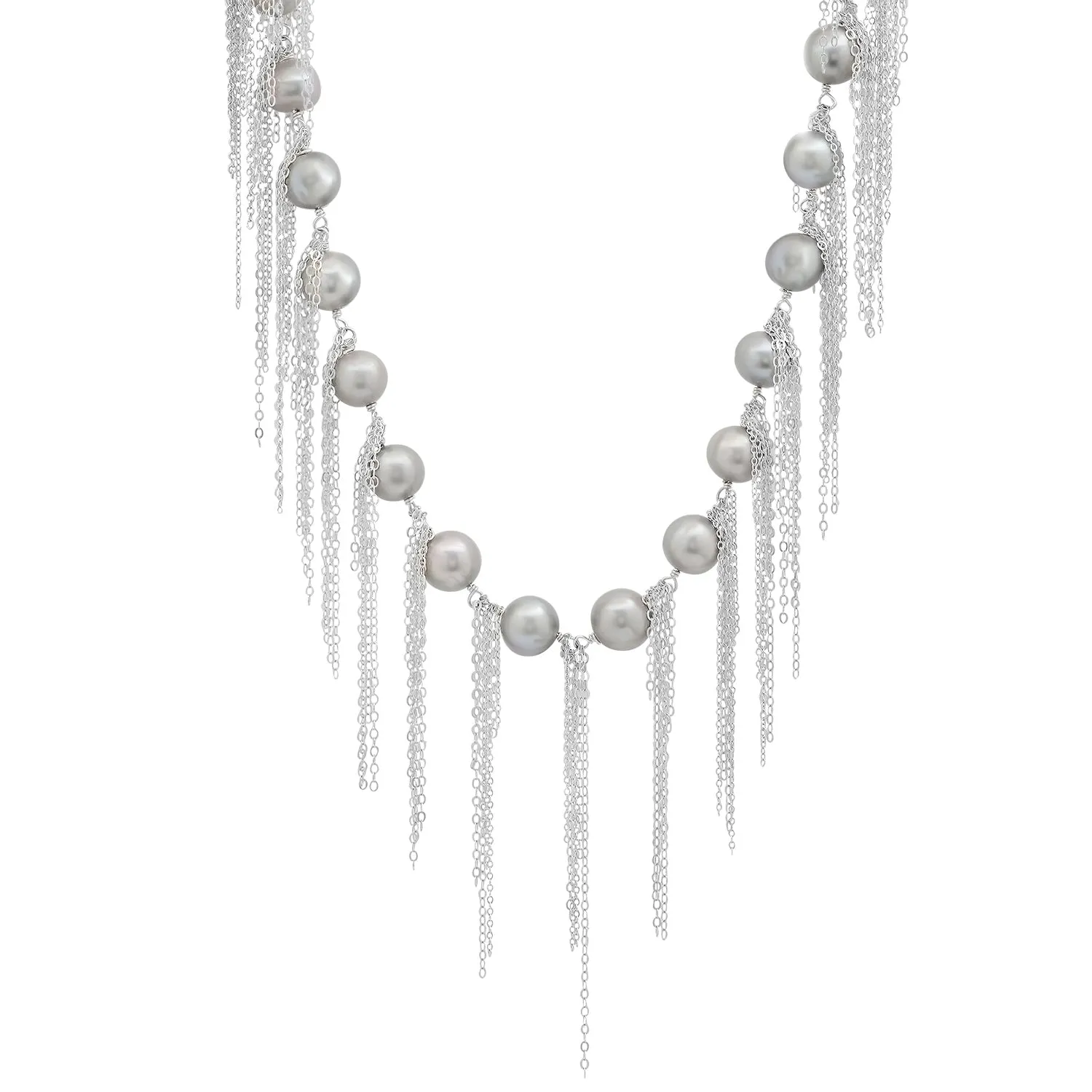 Silver Fringe 18" Necklace