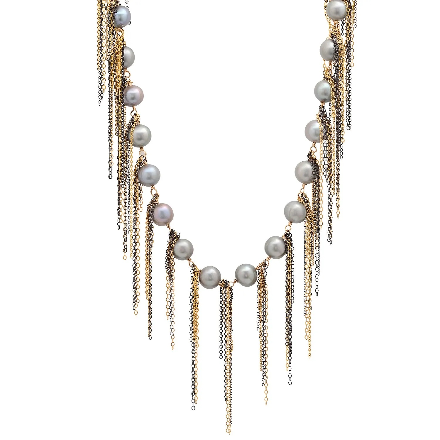 Silver Fringe 18" Necklace