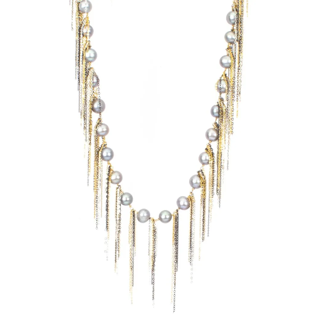 Silver Fringe 31" Necklace