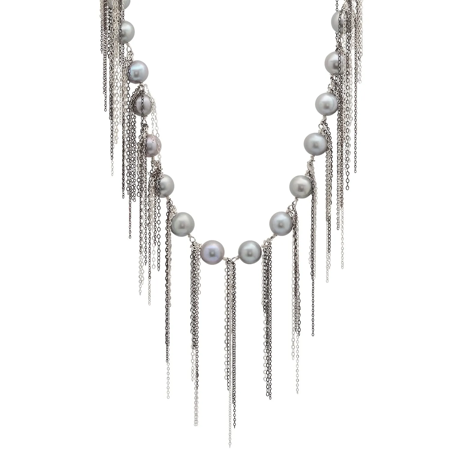 Silver Fringe 31" Necklace