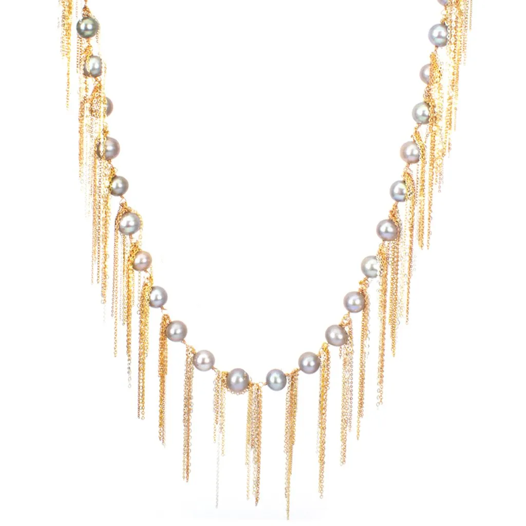 Silver Fringe 31" Necklace