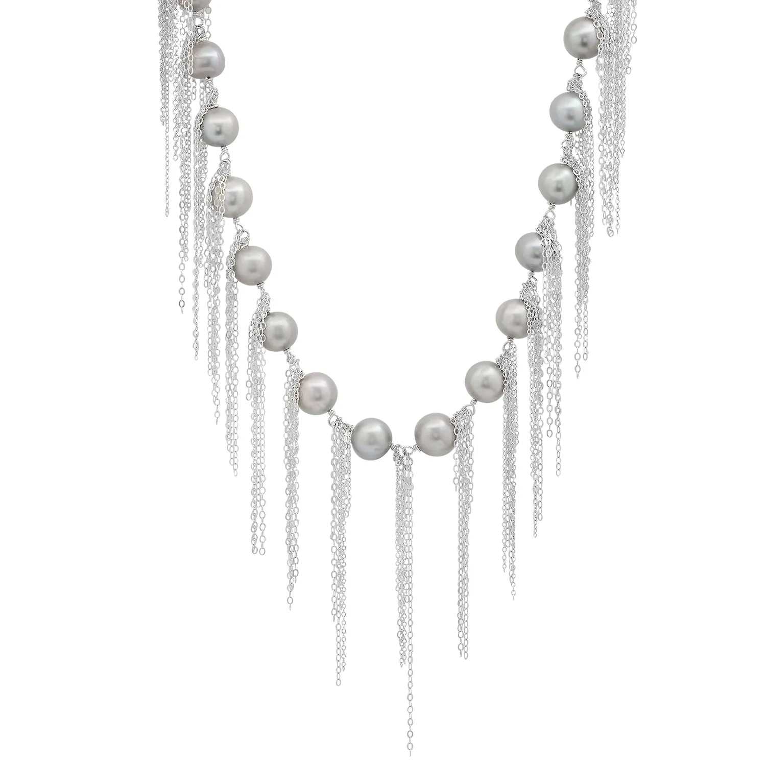 Silver Fringe 31" Necklace