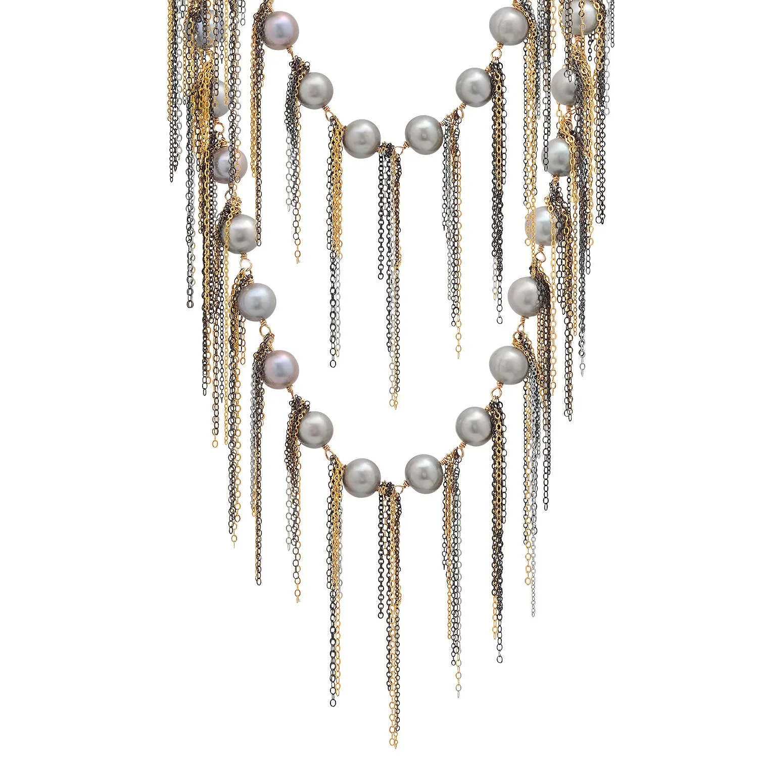 Silver Fringe 62" Necklace