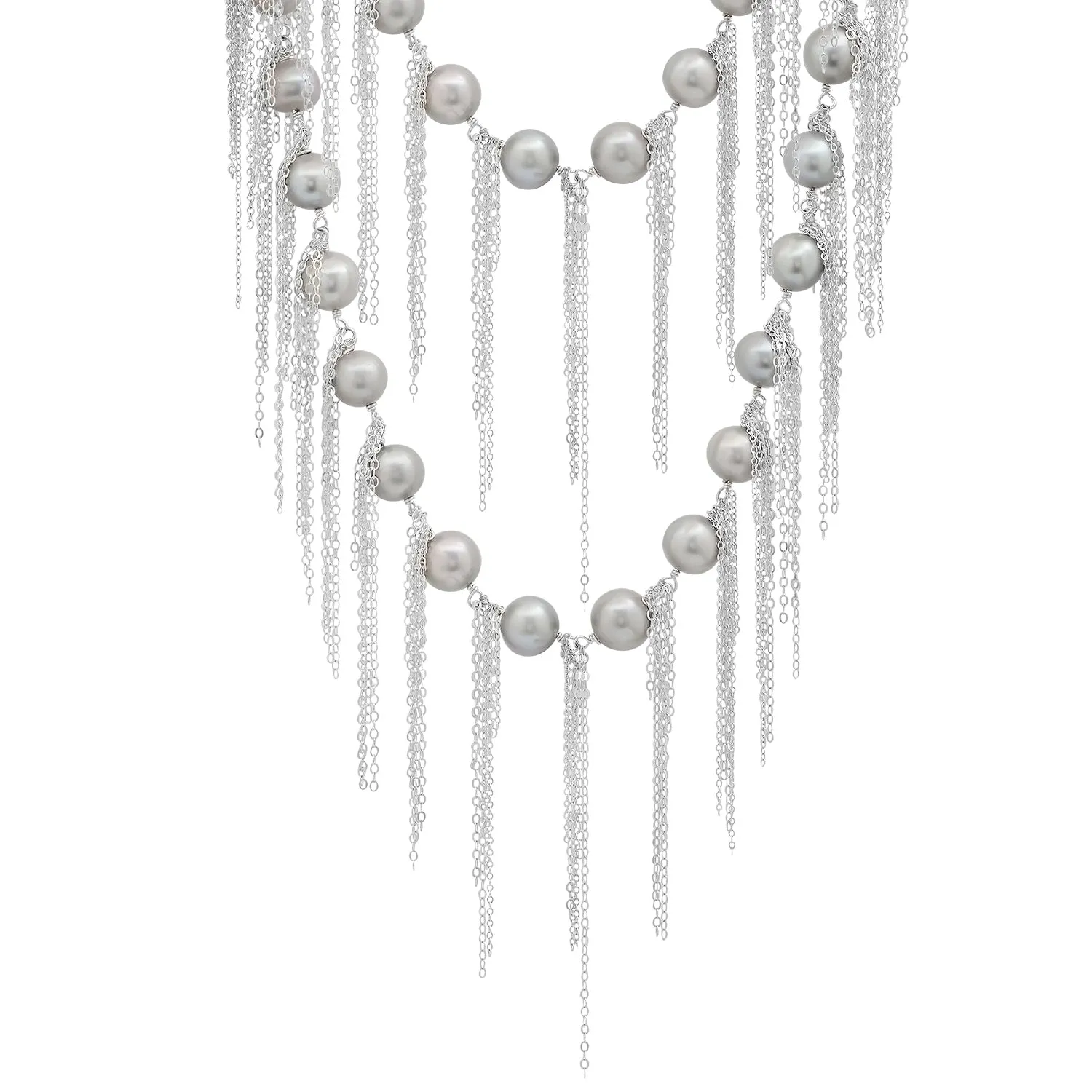 Silver Fringe 62" Necklace