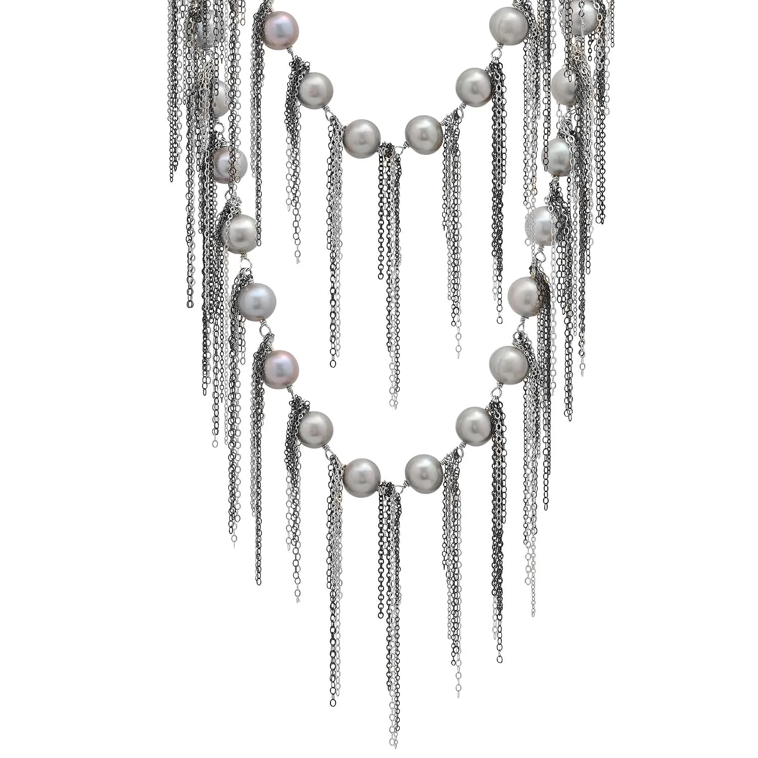Silver Fringe 62" Necklace