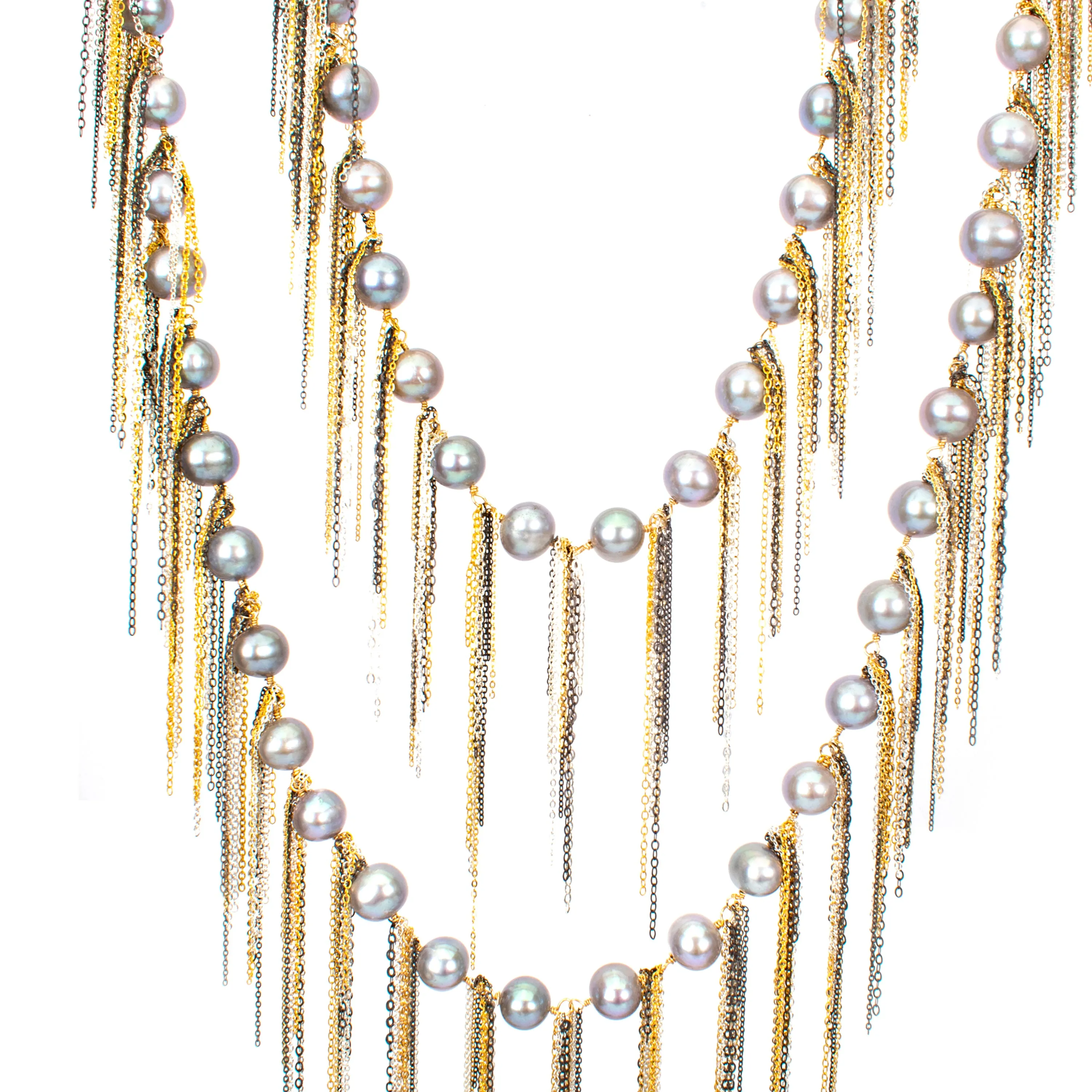 Silver Fringe 62" Necklace