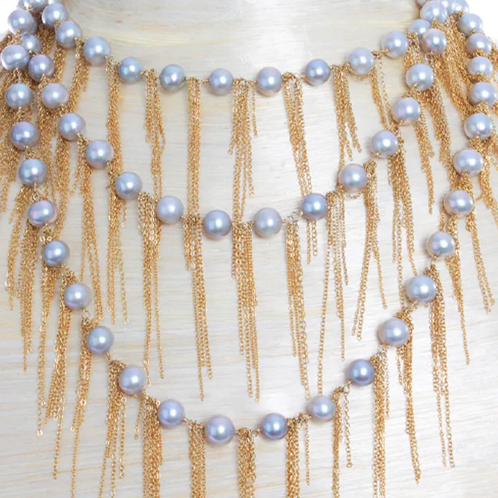 Silver Fringe 62" Necklace