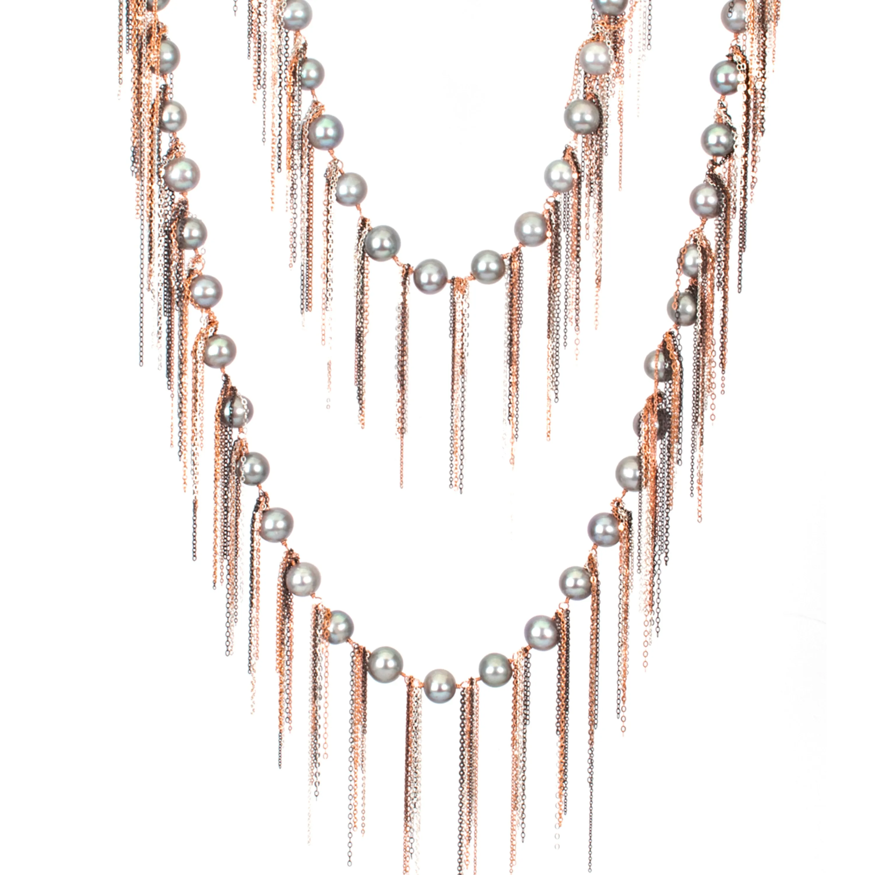 Silver Fringe 62" Necklace