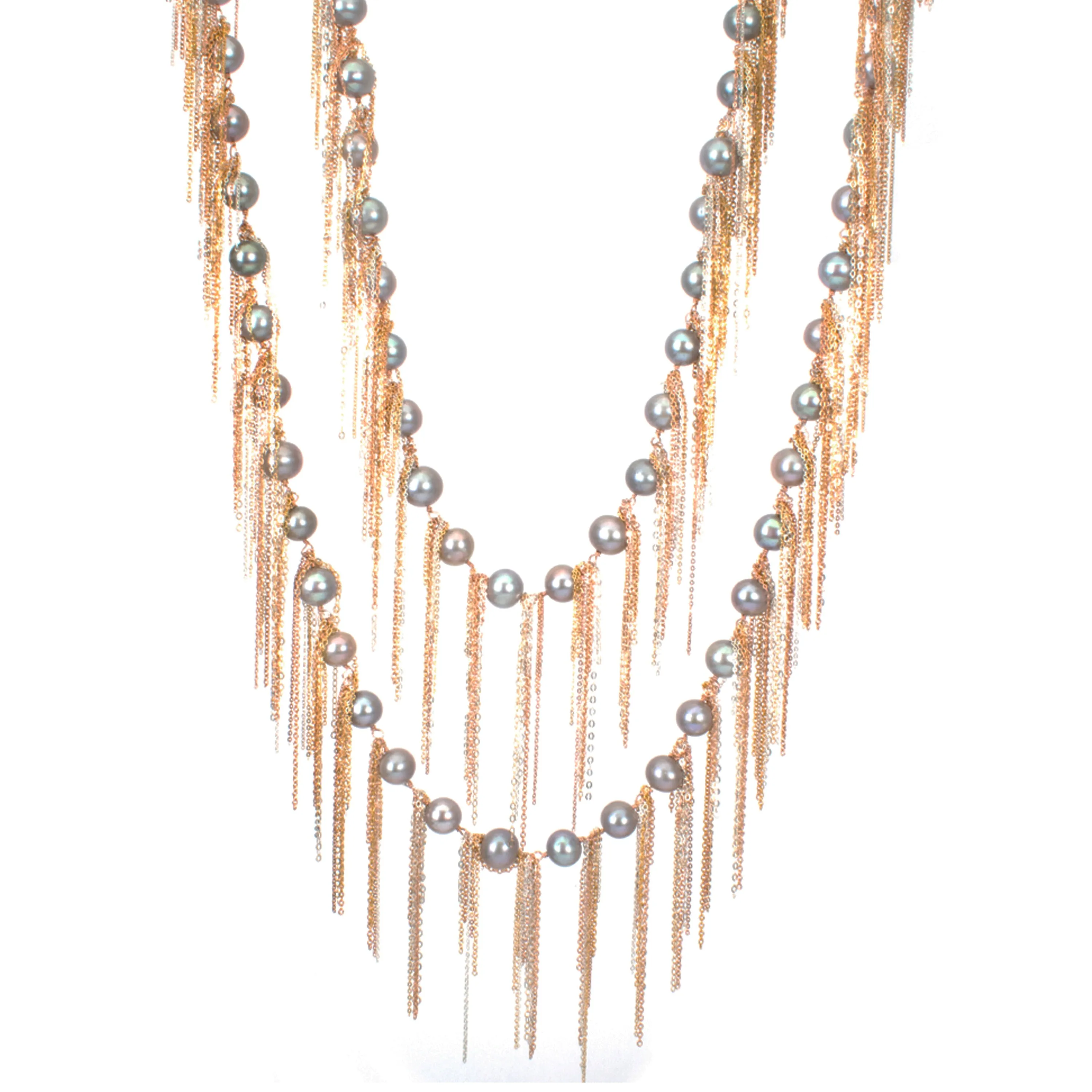 Silver Fringe 62" Necklace