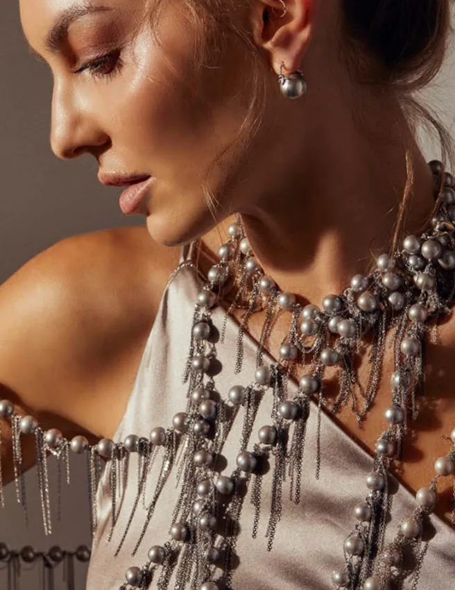 Silver Fringe 62" Necklace