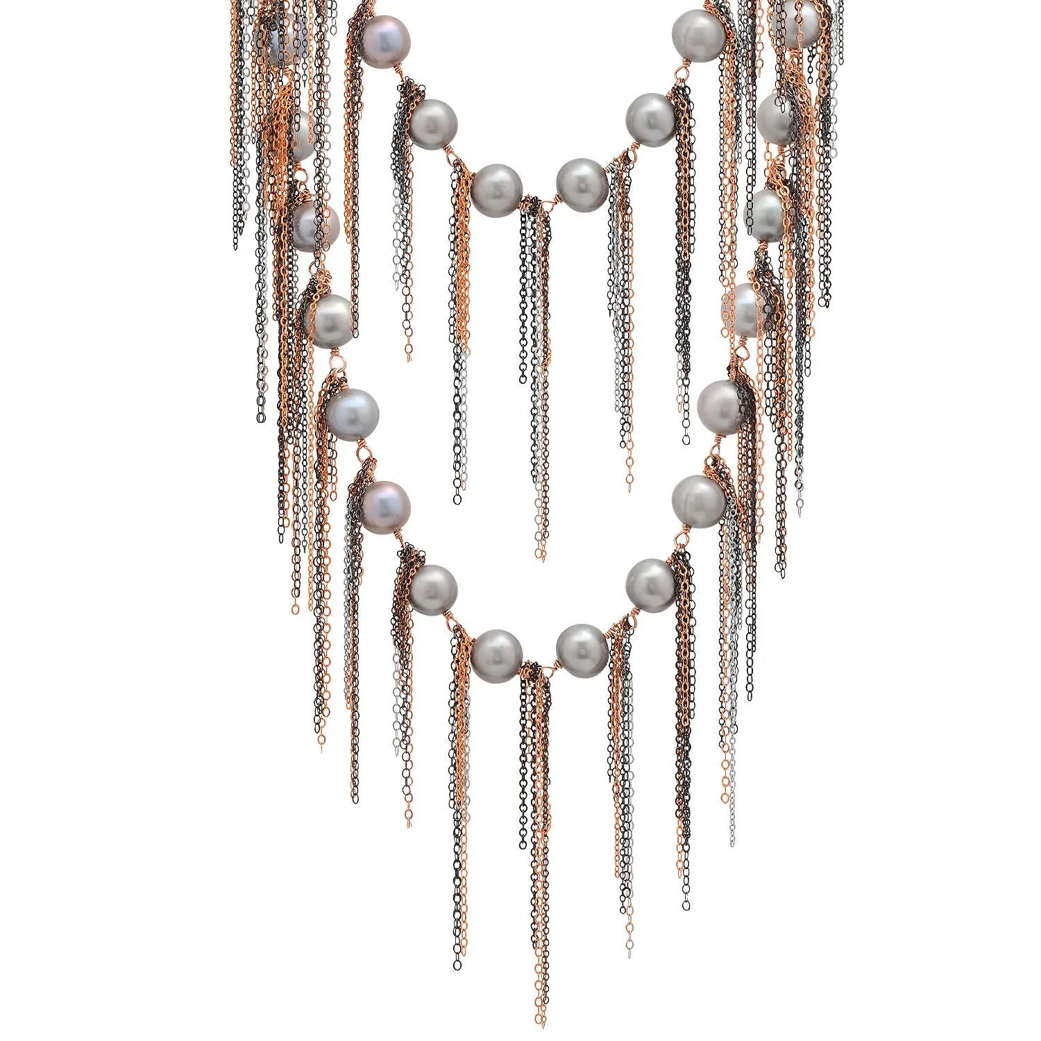 Silver Fringe 62" Necklace