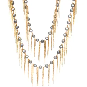 Silver Fringe 62" Necklace
