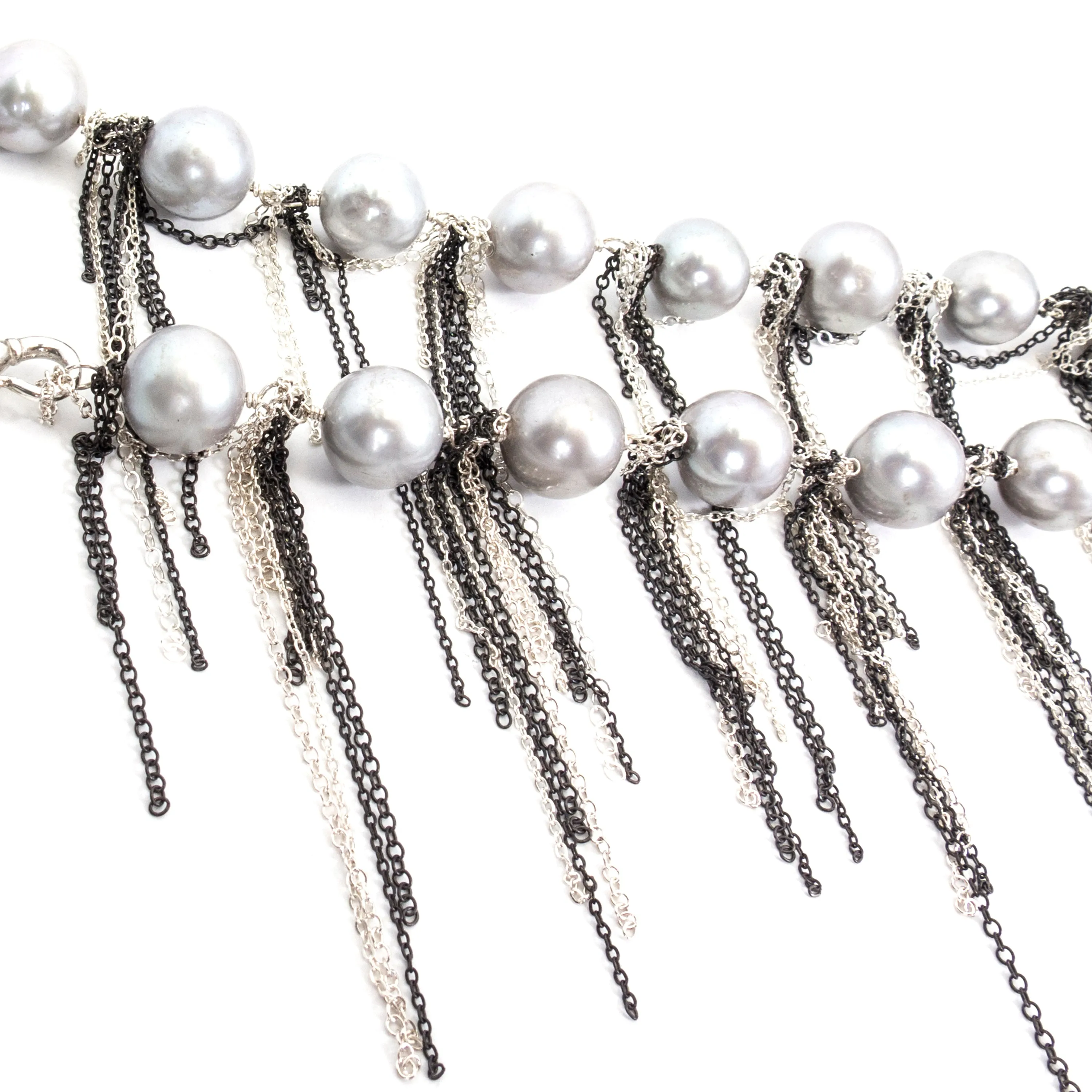 Silver Fringe 62" Necklace