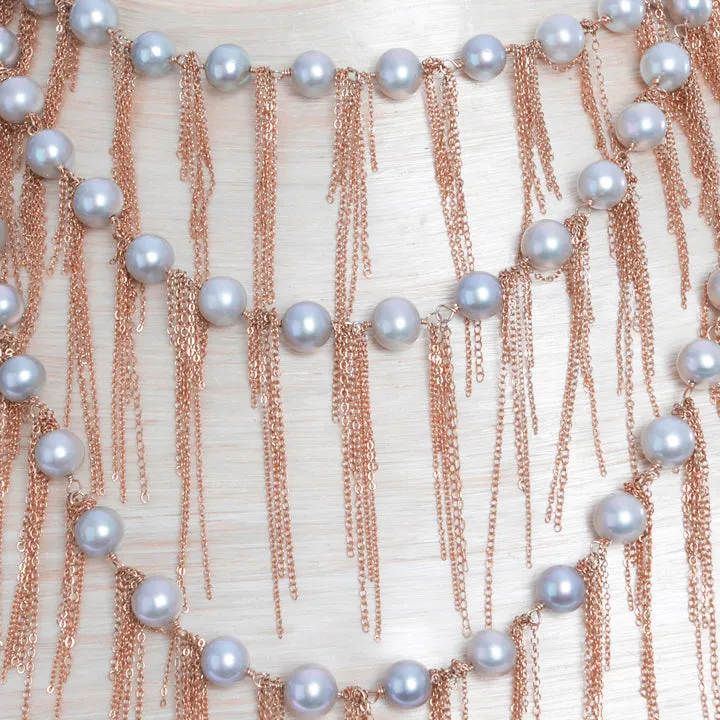 Silver Fringe 62" Necklace