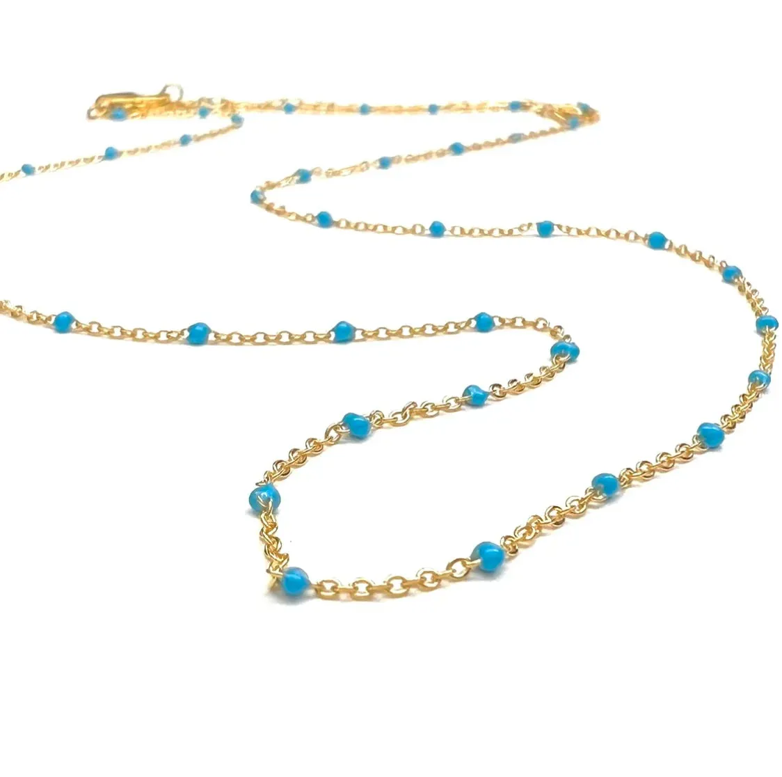 Silver Girl Tiny Enamel Dot Necklace