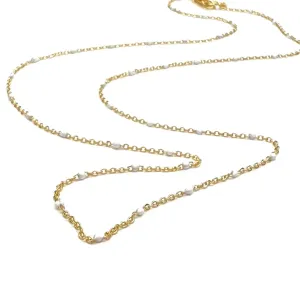 Silver Girl Tiny Enamel Dot Necklace