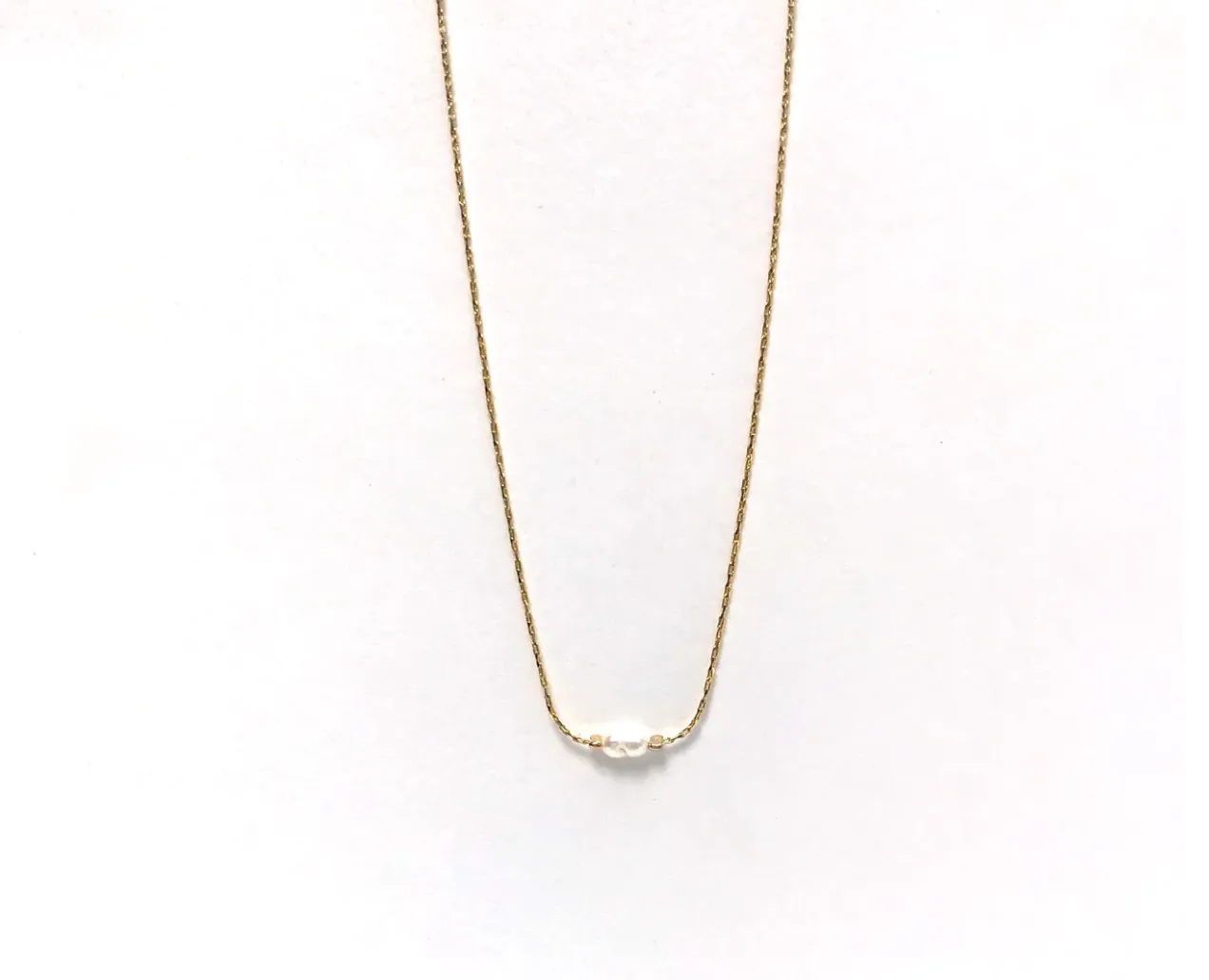 Silver Girl Tiny Single Stone Necklace