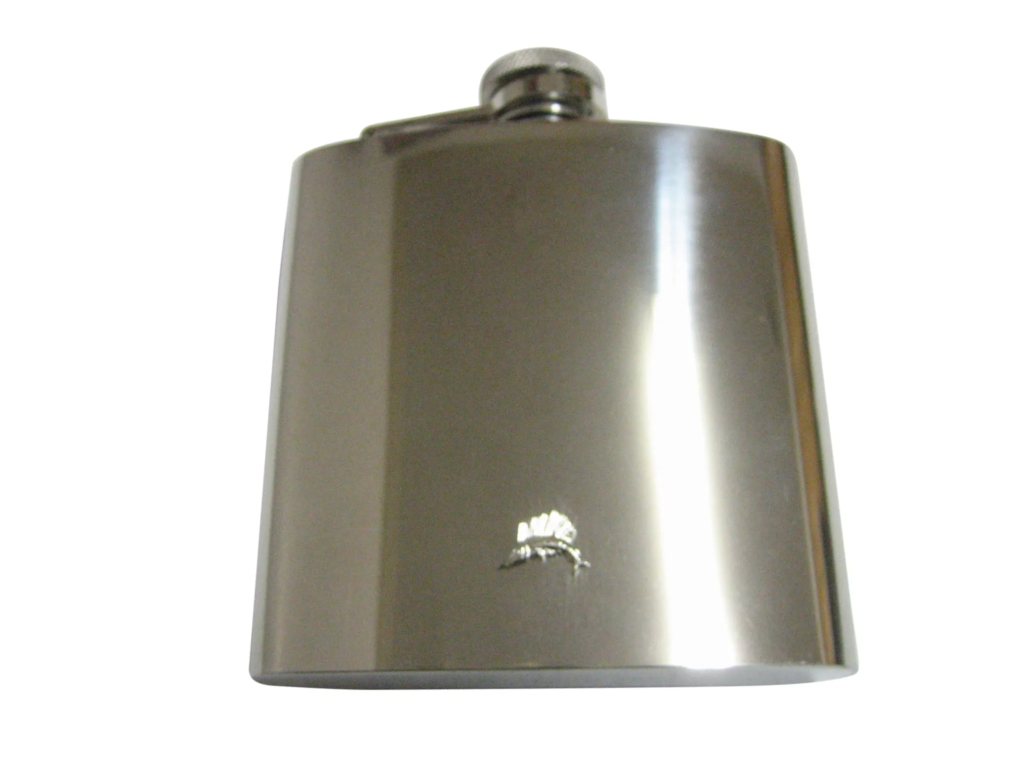 Silver Toned Tiny Marlin Sail Fish Pendant 6 Oz. Stainless Steel Flask