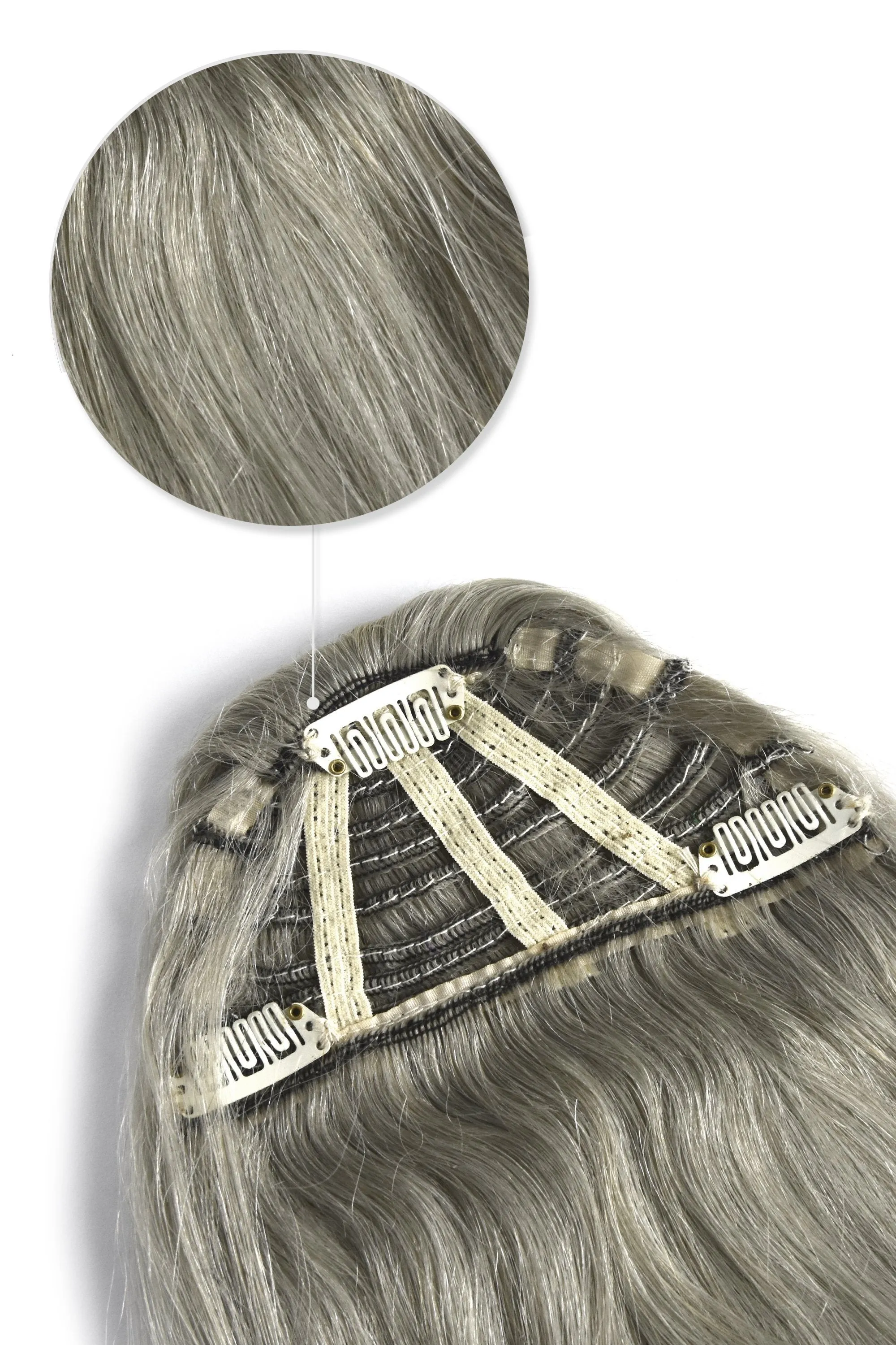 Silver/Grey Clip In Fringe