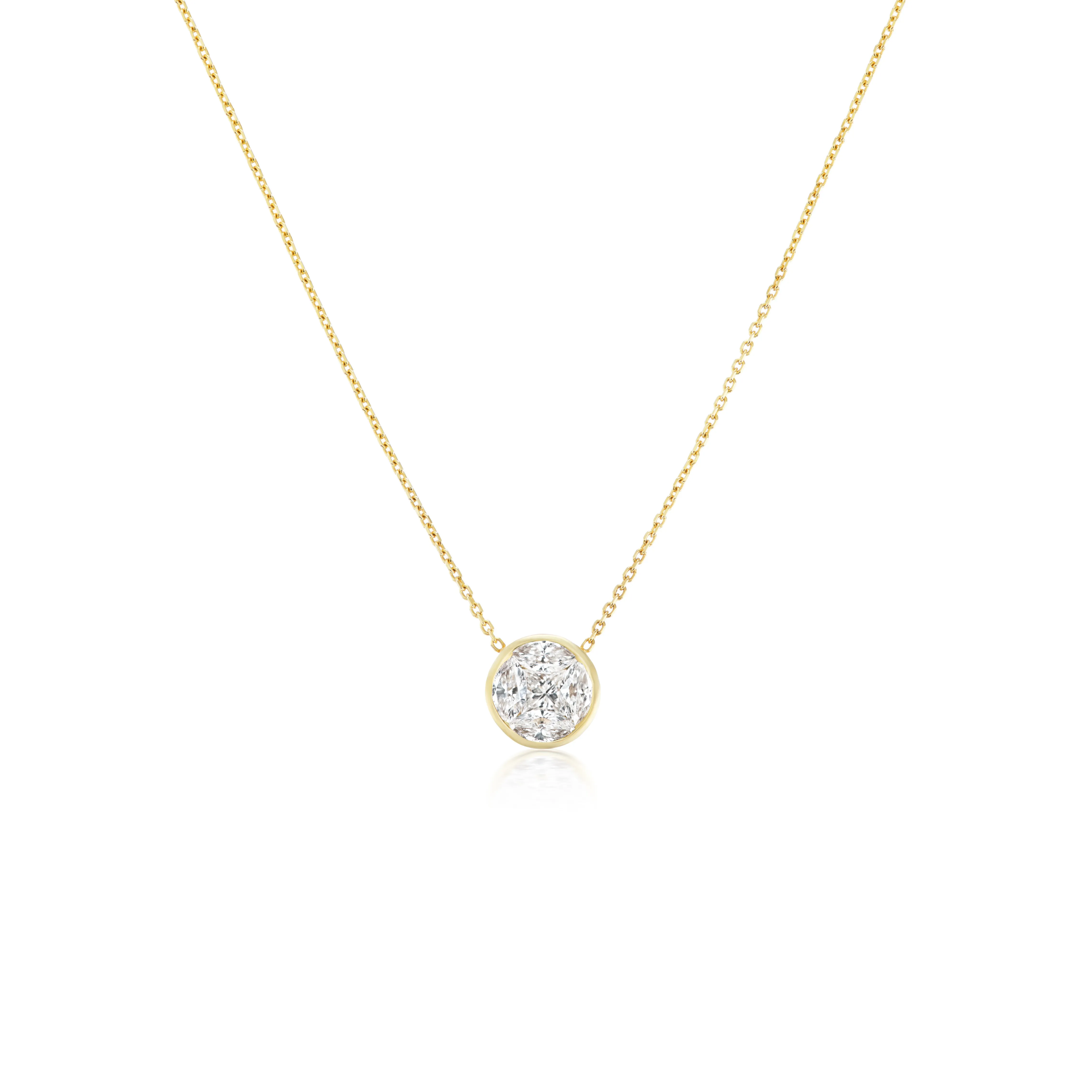 Small Illusion Round Diamond Pendant